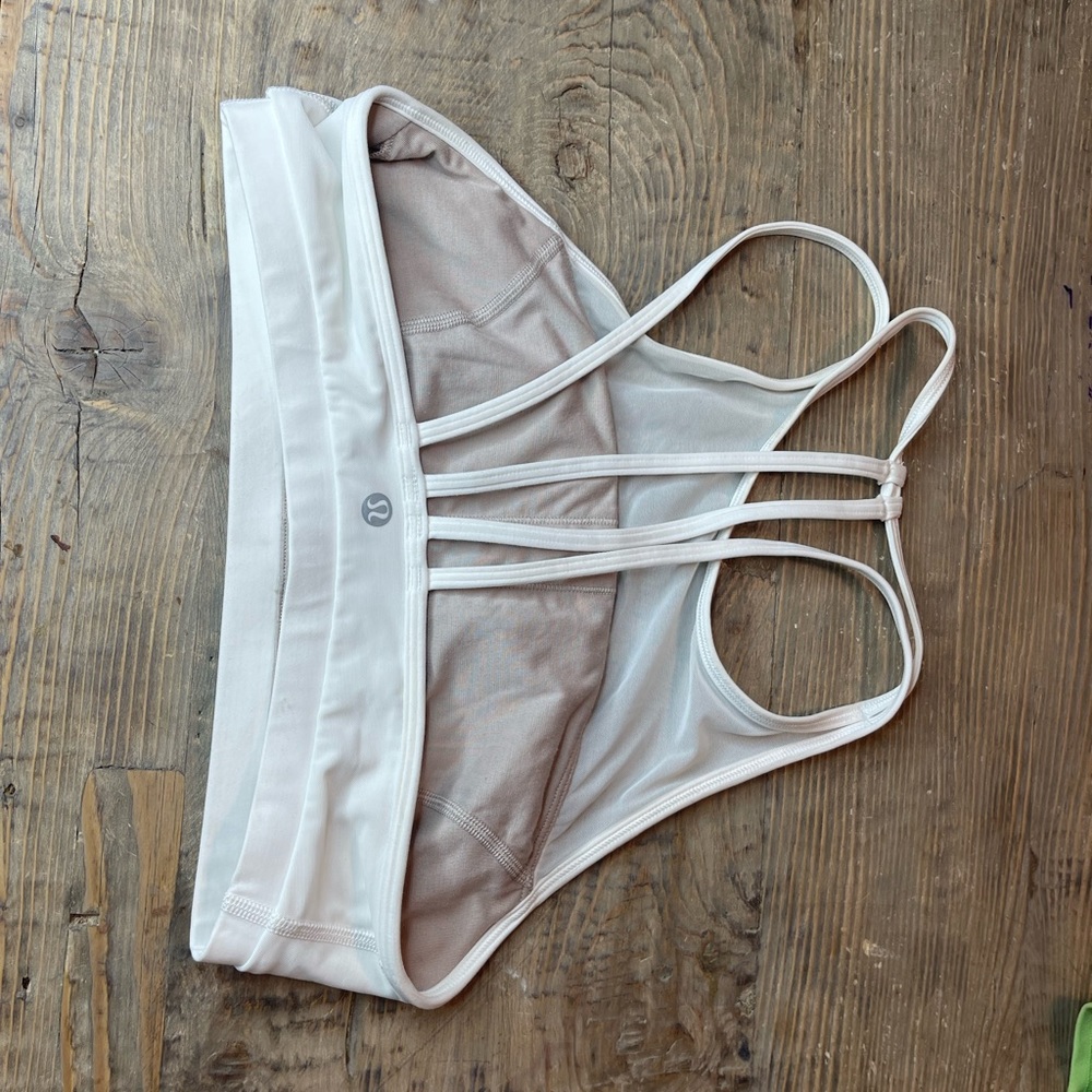 White Lululemon high neck bra top